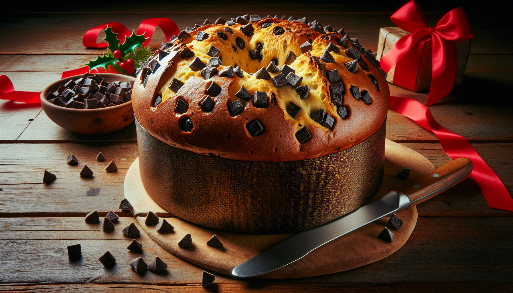 Panettoni con gocce di cioccolato